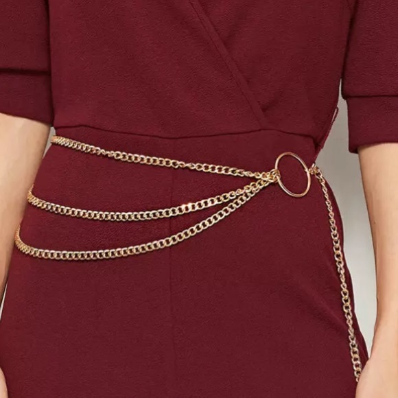 O-ring Liked Layered Chain Waist Belt - Picture 6 of 8